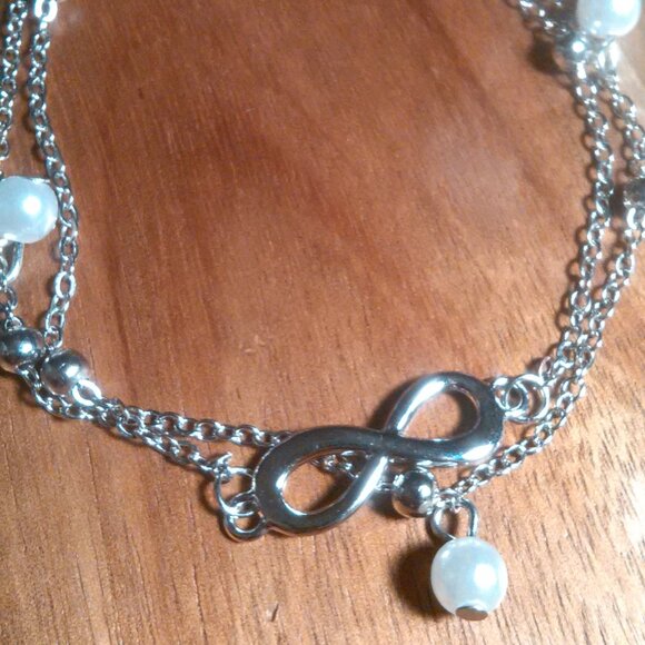 Double Row Infinity Bracelet, Extends to Anklet - Picture 8 of 13